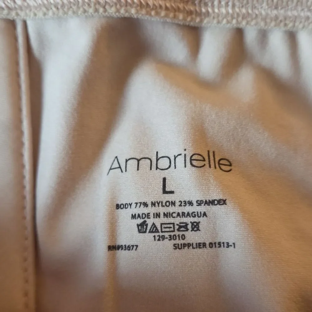 Ambrielle Waist Trainer Shapewear Beige Size L Nylon Spandex 129-3010 Boning